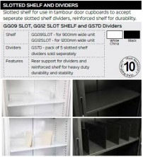 Slotted Shelf And Dividers Range And Specifications